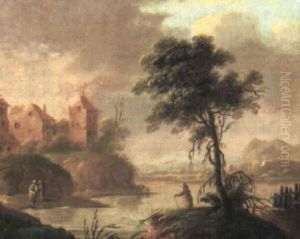 River Landscape With A Village River Landscape With A Village