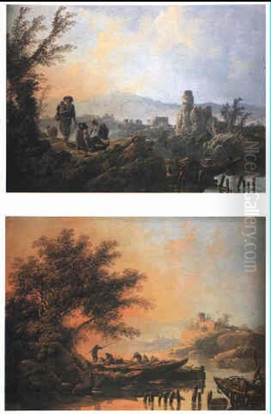Morning: A River Landscape With A Shepherd And Shepherdess - view 1