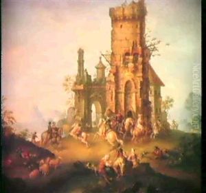Reiter Vor Einer Schlossruine
