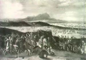A Cavalry Engagement Of Troops Before An Open Plain... A Cavalry Engagement Of Troops Before An Open Plain...