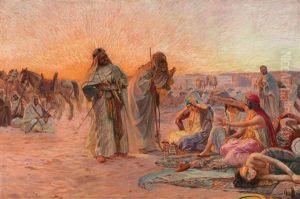 The Caravan Resting by Otto Pilny
