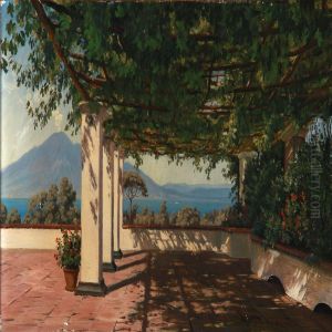 View From The Southern Italian Town Sorento At Vesuv by Johannes Boesen