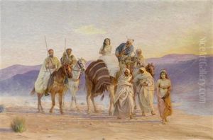Karavane Mit Sklavinnen by Otto Pilny