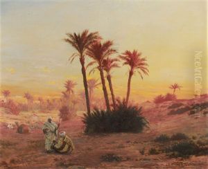 Desert Landscape At Dusk