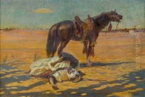 Krieger Und Pferd In Der Wuste Krieger Und Pferd In Der Wuste