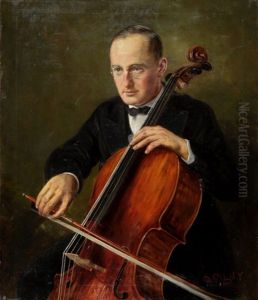 Portrat Eines Cellospielers by Otto Pilny