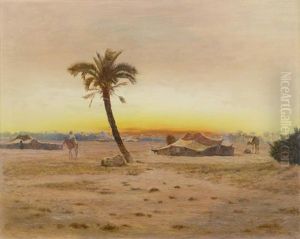 Oase Bei Kairo by Otto Pilny