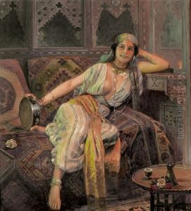 Arabisches Interieur Mit Junger Odaliske by Otto Pilny