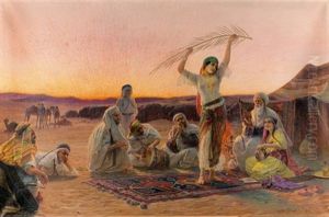 Arabische Tanzerin In Der Oase by Otto Pilny