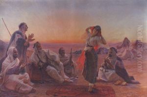 Orientalen In Der Wuste by Otto Pilny