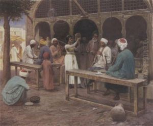 Vor Einem Arabischen (agyptischen?) Cafe-haus by Otto Pilny