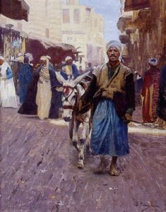 Le Marchand Et Son Ane Dans Une Rue Du Souk