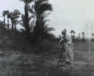 Abendstimmung In Der Oase by Otto Pilny