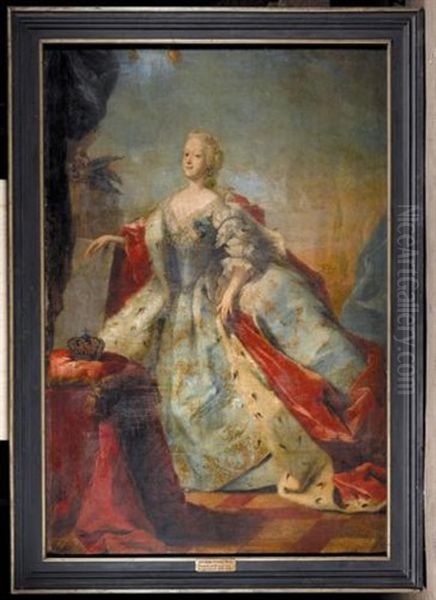 Portrait Of Queen Louise, Wife Of King Frederick V Of Denmark - view 1