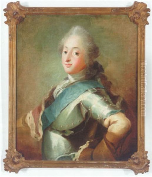 Dronning Louise I Gul Brokadekjole Og Hermelinskabe Prydet Med Brystsmykke Og L'union Parfaiteordenen - view 1