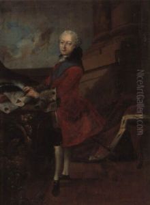 Portrat Af Christian Vii Som Barn, Staende by Carl Gustav Pilo