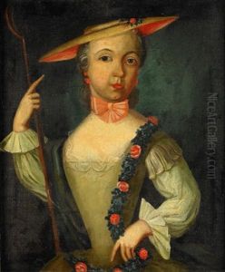 Barnportratt Av Catharina Margareta Rydingsvard Som Herdinna Med Houlettstav