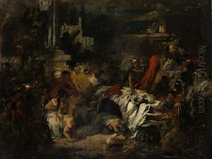 Marc Aurel An Der Leiche Casars by Carl Theodor Von Piloty