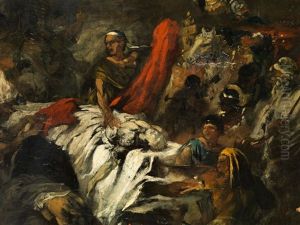 Marc Aurel An Der Leiche Casars by Carl Theodor Von Piloty