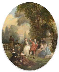 Dejeuner Champetre Et Le Menuet (pair) by Edouard Pils