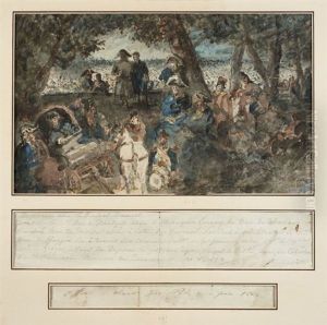L'empereur Et Ses Generaux Lors De La Bataille De Hanau Le 30 Octobre 1813 by Isidore Alexandre Augustin Pils