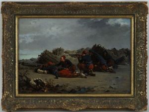 Scene De Combat by Isidore Alexandre Augustin Pils