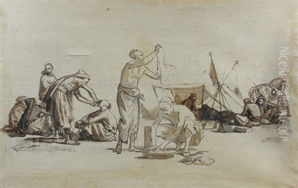 Esquisse Pour Une Scene De Campement Arabe (study) - view 1