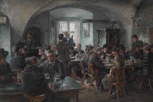 Oberbayerische Wirtshausszene by Otto Piltz