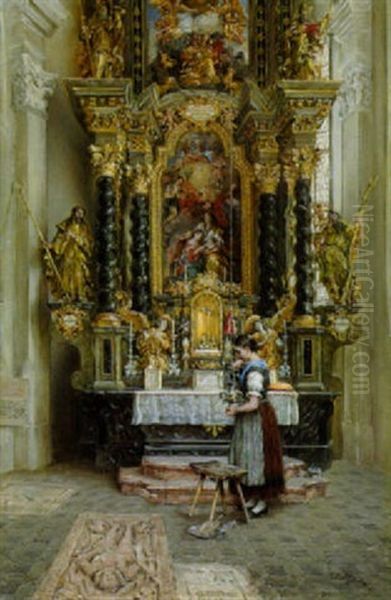 Bauerndirndl Vor Dem Marienaltar Der Pfarrkirche Rattenberg - view 1