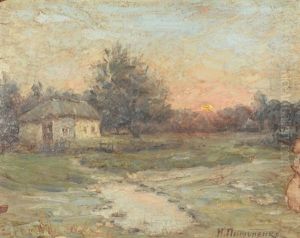Farm Cottage In A Summer Landscape