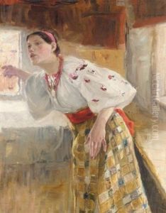 Ukrainian Peasant Woman by Nicolai K. Pimonenko