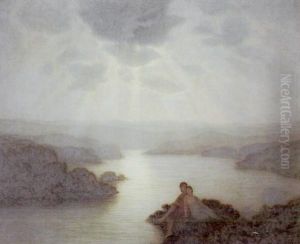 Tendresse Au Coucher Du Soleil by Henri Pinard