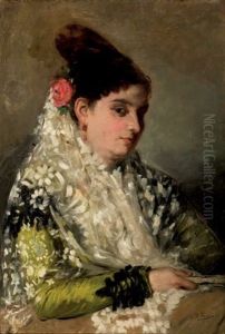 Maja Con Abanico by Ignacio Pinazo Camarlench
