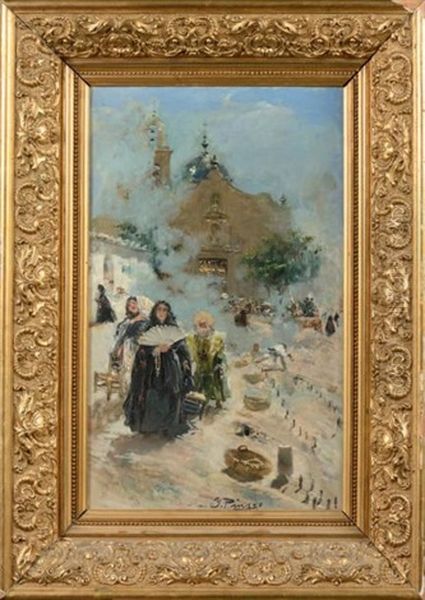 Scene De Village En Espagne - view 1
