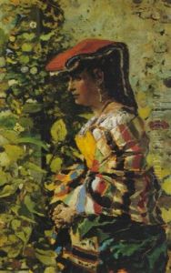 Portrait Of A Woman In A Multicolored Shawl Portrait Of A Woman In A Multicolored Shawl