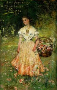 Joven Con Cesto De Flores Joven Con Cesto De Flores