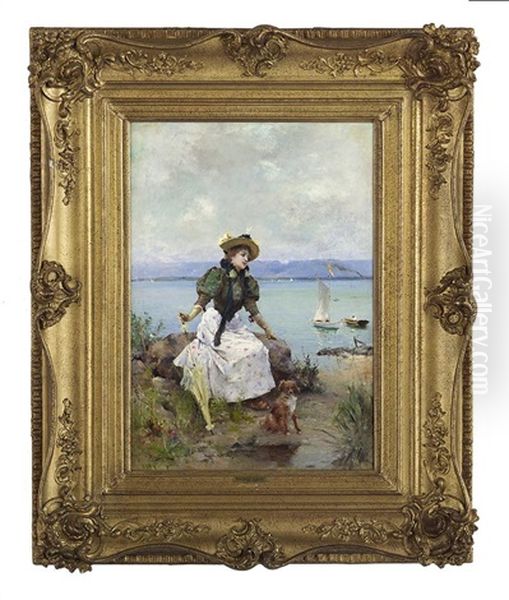 Jeune Femme Au Bord De La Mer - view 1
