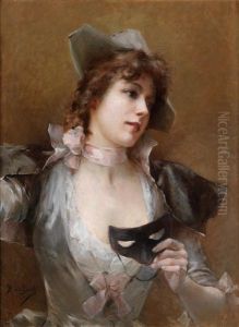 Dame Mit Maske by Emile Auguste Pinchart