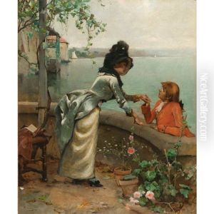 The Young Lovers by Emile Auguste Pinchart