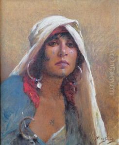 Portrait De La Femme De L'artiste En Bedouine