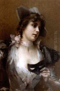 La Belle Au Masque by Emile Auguste Pinchart
