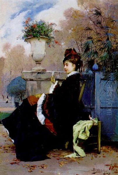 Jeune Femme Au Parc - view 1