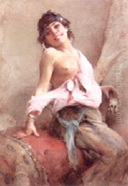 Tunisian Girl With A Tambourine - view 1
