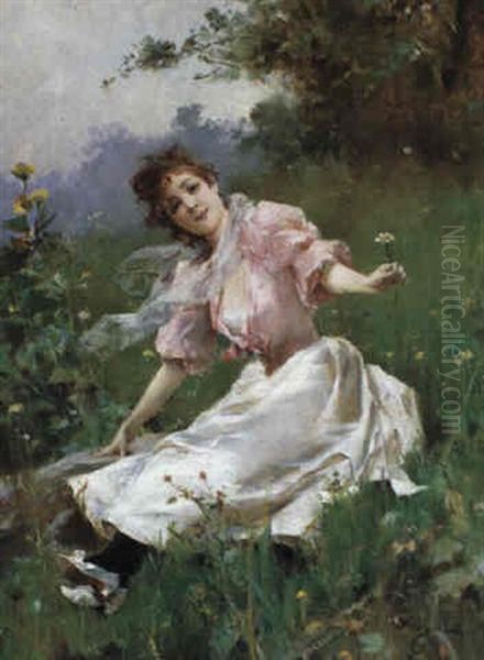 Young Lady In The Meadow - view 1
