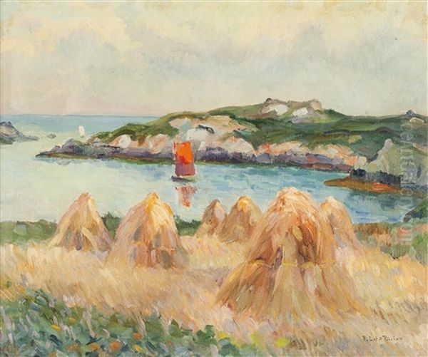 Voile Rouge Dans La Crique, Bretagne - view 1