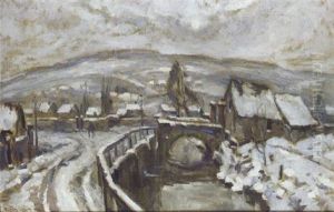 Rue Eau De Robec Sous La Neige by Robert Antoine Pinchon