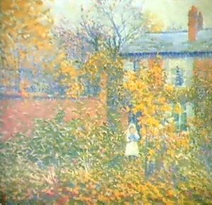 Fillette Dans Le Jardin by Robert Antoine Pinchon