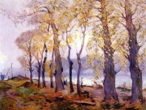 Promenade Au Bord De La Seine by Robert Antoine Pinchon