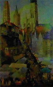 La Rue De L'epicerie A Rouen by Robert Antoine Pinchon