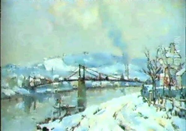Le Pont Suspendu Sur La Seine A Rouen - view 1